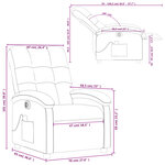 vidaXL Fauteuil inclinable de massage électrique gris foncé tissu