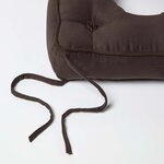 Galette de chaise coussin bouée en suédine Marron  40 x 40 x 10 cm - HOMESCAPES