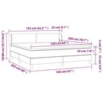 vidaXL Sommier à lattes de lit avec matelas Noir 160x200 cm Tissu