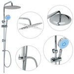vidaXL Ensemble de douche à deux têtes avec douchette Acier inoxydable