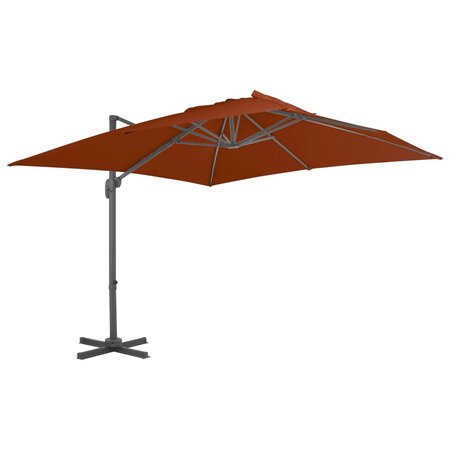 vidaXL Parasol déporté avec mât en aluminium terre cuite 300x300 cm