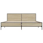 vidaXL Cadre de lit chêne sonoma 200x200 cm bois d'ingénierie et métal
