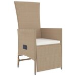 vidaXL Ensemble à manger de jardin et coussins 7 Pièces beige poly rotin