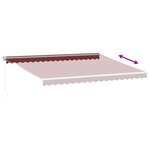 vidaXL Auvent manuel rétractable bordeaux 450x300 cm