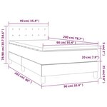 vidaXL Sommier à lattes de lit avec matelas Taupe 90x200 cm Tissu