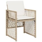 vidaXL Ensemble à manger de jardin et coussins 17 Pièces beige