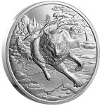 Pièce de monnaie en Argent 20 Dollars g 31.39 Millésime 2025 Great Hunters GREY WOLF