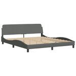 vidaXL Lit avec matelas gris foncé 180x200 cm tissu