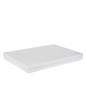 Boîte plate luxe blanc mat couvercle cloche A3