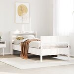 vidaXL Cadre de lit sans matelas blanc 100x200 cm bois de pin massif