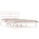 vidaXL Cadre de lit Blanc Bois de pin massif 200x200 cm