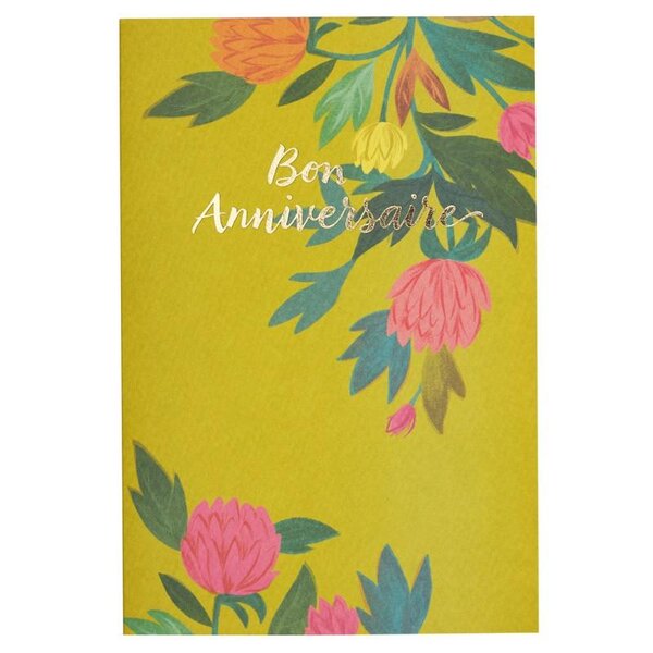 Carte bon anniversaire fleurs - draeger paris
