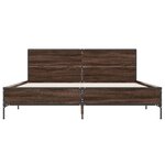 vidaXL Cadre de lit chêne marron 140x200 cm bois d'ingénierie et métal