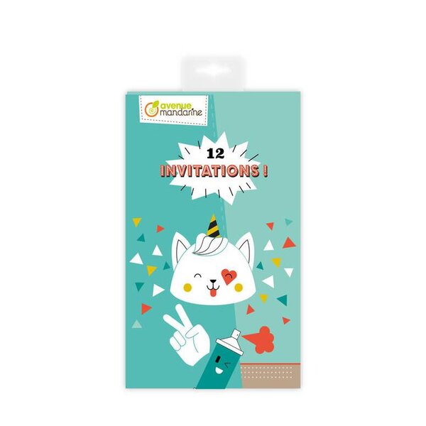 Carnet de 12 cartes d'invitation 17 x 10 cm urban avenue mandarine