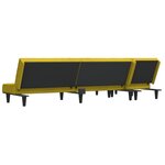 vidaXL Canapé-lit en forme de L jaune 255x140x70 cm velours