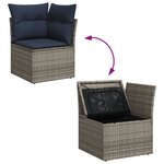 vidaXL Salon de jardin avec coussins 13 Pièces gris résine tressée