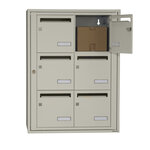 Bloc collectif leabox.com  2x3  grade 3  simple face  Intérieur  fixation murale   Blanc pur RAL 9010 finition brillante