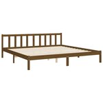 vidaXL Cadre de lit avec tête de lit marron miel 200x200cm bois massif