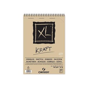 Bloc 60 Feuilles XL kraft Spiralés petit côté A4 90g CANSON