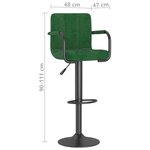 vidaXL Tabourets de bar lot de 2 vert foncé velours