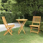 vidaXL Mobilier à dîner de jardin pliable 3 Pièces Bois d'acacia solide