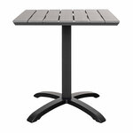 Table de jardin carrée 70 cm + 2 fauteuils