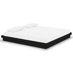 vidaXL Cadre de lit Noir Bois massif 200x200 cm