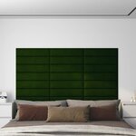 vidaXL Panneaux muraux 12 Pièces Vert foncé 60x15 cm Velours 1 08 m²