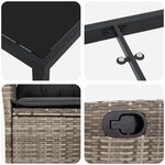 vidaXL Ensemble de Salle à Manger de Jardin de 5 Pièces avec Coussins Gris Rattan Poly