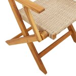 vidaXL Chaises de jardin pliantes lot de 4 beige rotin et bois massif