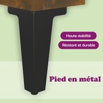 vidaXL Tables basses avec pieds en métal 2 Pièces Chêne fumé 50x50x40 cm