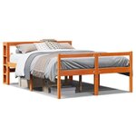 vidaXL Cadre de lit avec tête de lit cire marron 140x190cm bois de pin