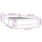 vidaXL Cadre de lit sans matelas avec tiroirs Noir 90x200 cm
