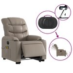 vidaXL Fauteuil inclinable de massage électrique cappuccino similicuir