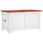 vidaXL Coffre de rangement et couvercle marron et blanc bois d'acacia