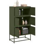 vidaXL Buffet vert olive 68 5x38 5x123 5 cm acier