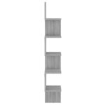 vidaXL Étagère angle murale Sonoma gris 20x20x127 5 cm Bois ingénierie
