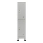 Casier de bureau armoire meuble de rangement pour bureau atelier chambre acier métallique avec 2 portes acier laqué 180 x 38 x 45 cm gris 03_0006346