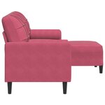 vidaXL Canapé à 3 places et repose-pieds Rouge bordeaux 180 cm Velours
