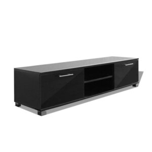 vidaXL Meuble TV Noir brillant 120x40 5x35 cm