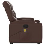 vidaXL Fauteuil inclinable de massage Marron Similicuir