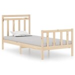 vidaXL Cadre de lit bois massif 90x190 cm simple