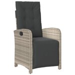 vidaXL Chaises inclinables de jardin lot de 2 avec repose-pied rotin