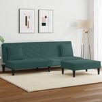 vidaXL Ensemble de canapés 2 Pièces avec coussins vert foncé velours