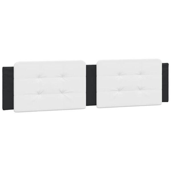 vidaXL Coussin de tête de lit noir et blanc 200 cm similicuir
