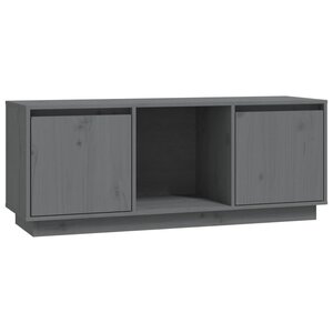 vidaXL Meuble TV Gris 110 5x35x44 cm Bois de pin massif