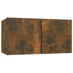 vidaXL Meubles TV muraux 4 Pièces Chêne fumé 60x30x30cm Bois d'ingénierie