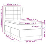 vidaXL Sommier à lattes de lit et matelas Noir 80x200 cm Tissu