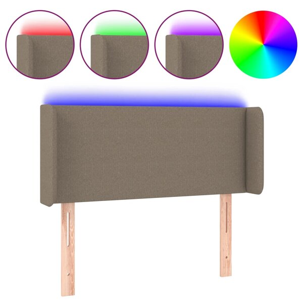 vidaXL Tête de lit à LED Taupe 93x16x78/88 cm Tissu