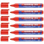 Marqueur Papier Encre Brillante 30 Rouge Pointe Ronde 1 5-3 mm x 6 EDDING